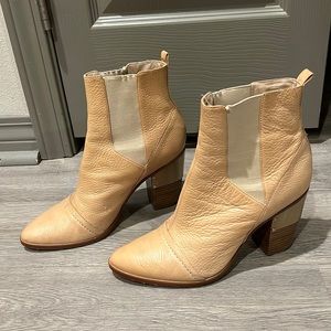 Rachel Zoe brown leather heeled booties (8.5)